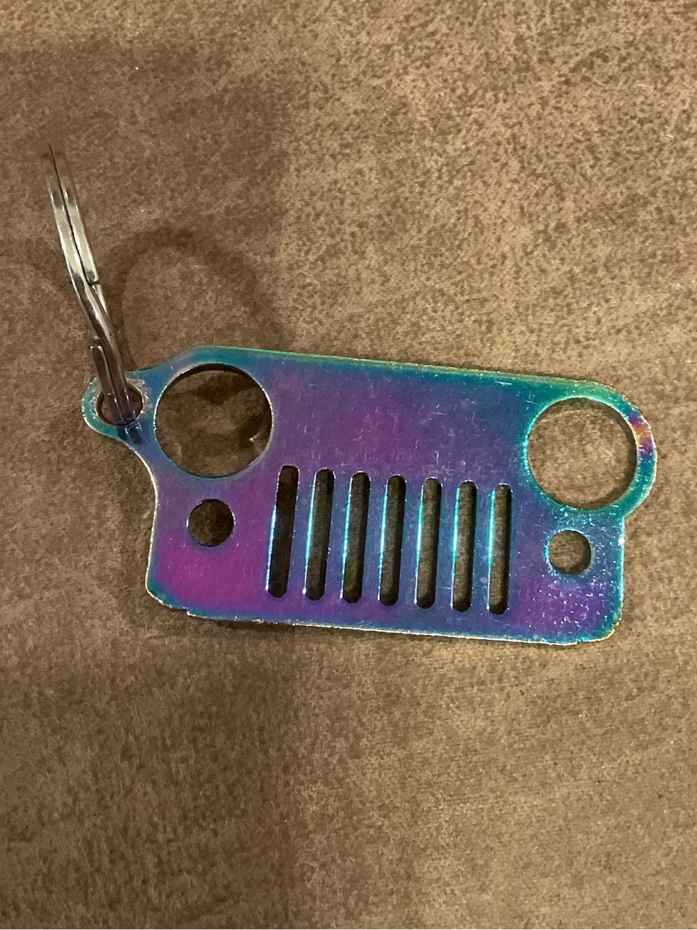 Iridescent Jeep Metal Keychain